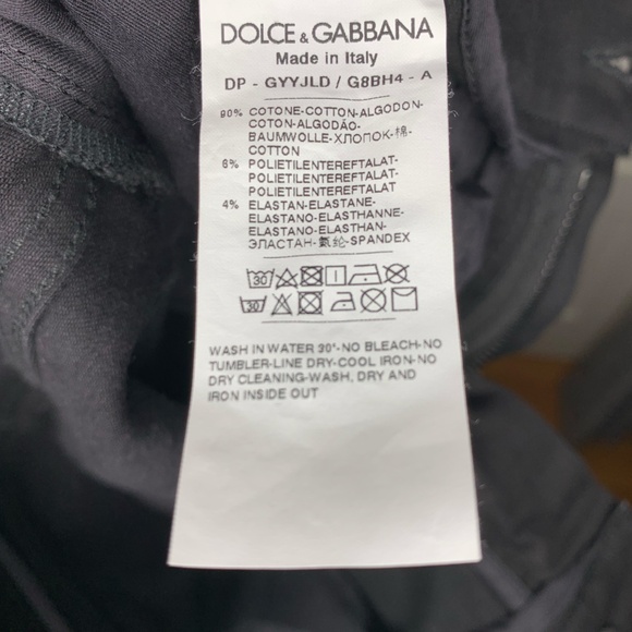 Dolce&Gabbana Runway Logo-Plaque Black Denim Pants - Picture 9 of 9